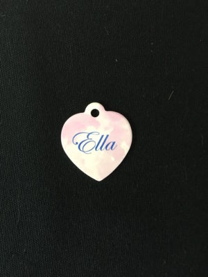 Heart S,M,L Tag  shape (Double sided 1.1mm white)