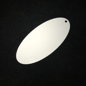 Custom cut Oval Keyrings -  88 x 40mm or 75 x 50mm (0.5mm or 1.1mm)