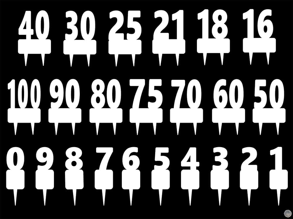 Cake Topper Range - Numbers (Custom Cut) - PRICE DROP - Image 2