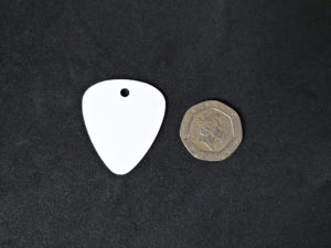 Guitar Pick Tag (double sided white 1.1mm thick) - Image 3