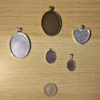 Updated! Pendant/Charm/Earring Settings - Ovals and Hearts with Inserts (Packs of 5)