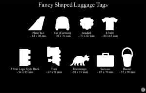 Fancy Shaped Luggage Tags - Custom cut - Image 2