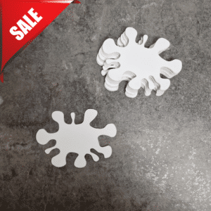 Splat shape white 0.5mm Large, pack of 10 - Overstocked SALE! 50% off (Whilst stocks last)