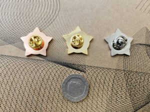 Fancy Shaped Pin Badges with Inserts - Star - Image 2