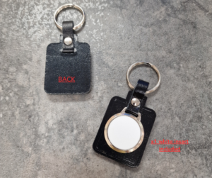 Discounted Rectangular key fob with circle recess- pack of 10, 50% off - Image 2
