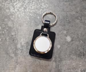 Discounted Rectangular key fob with circle recess- pack of 10, 50% off