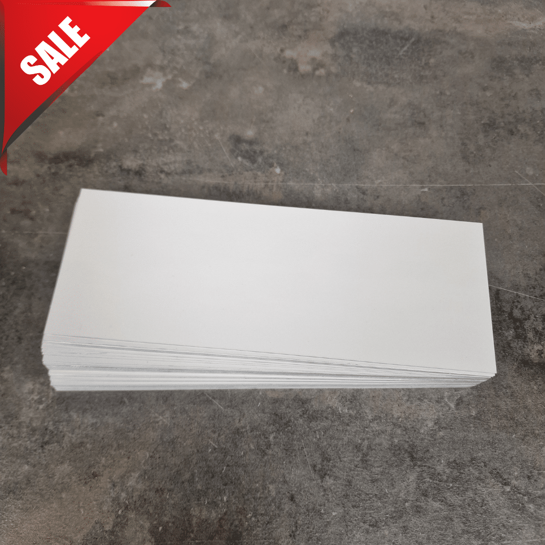 Door Plaque 200x75mm - White 0.7mm, Scratching to Backs (Front Not Affected) - Pack of 35