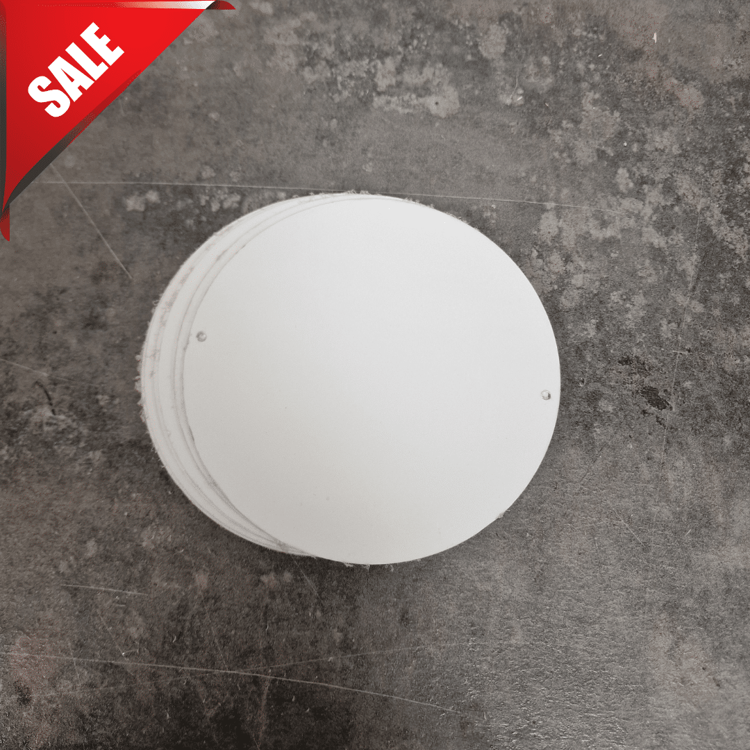 127mm circle - White 0.5mm, discontinued metal finish - Pack of 13