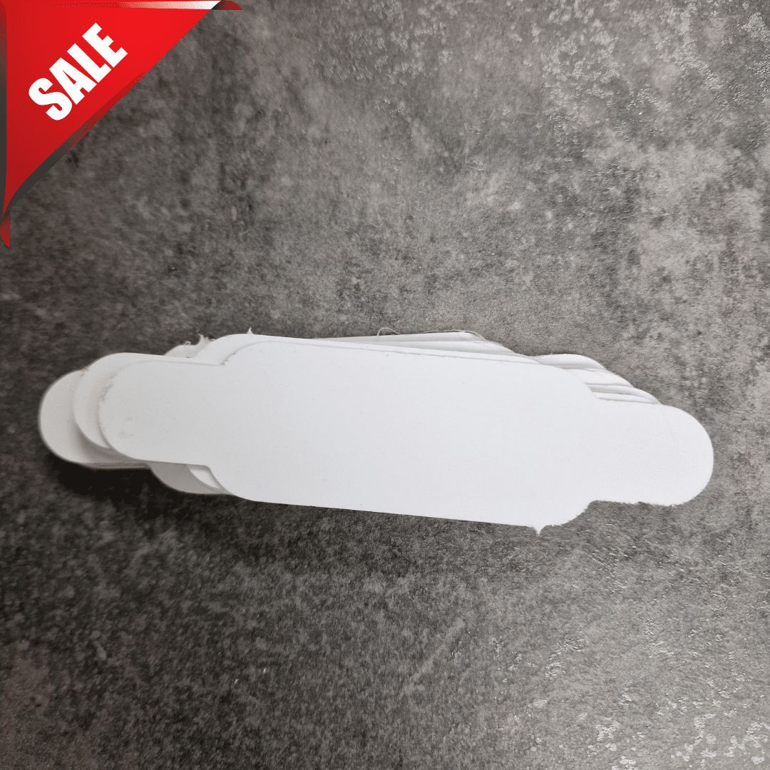 Rail Sign medium (115x30mm) - White mixed thickness of 0.5 & 0.7mm, Nicked, Pack of 37