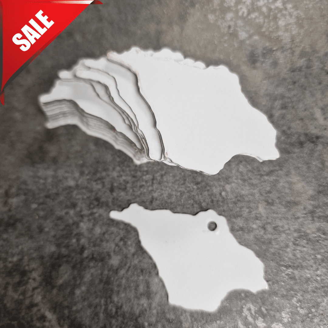Isle of Wight shape small - White 0.7mm, Nicked, Pack of 28