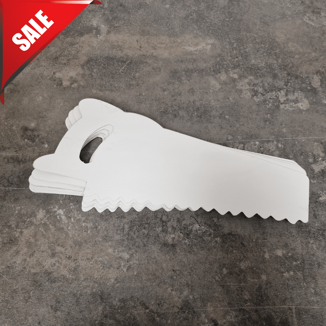 Hand Saw Shape A4 size - White 0.5mm, Creased, Pack of 8