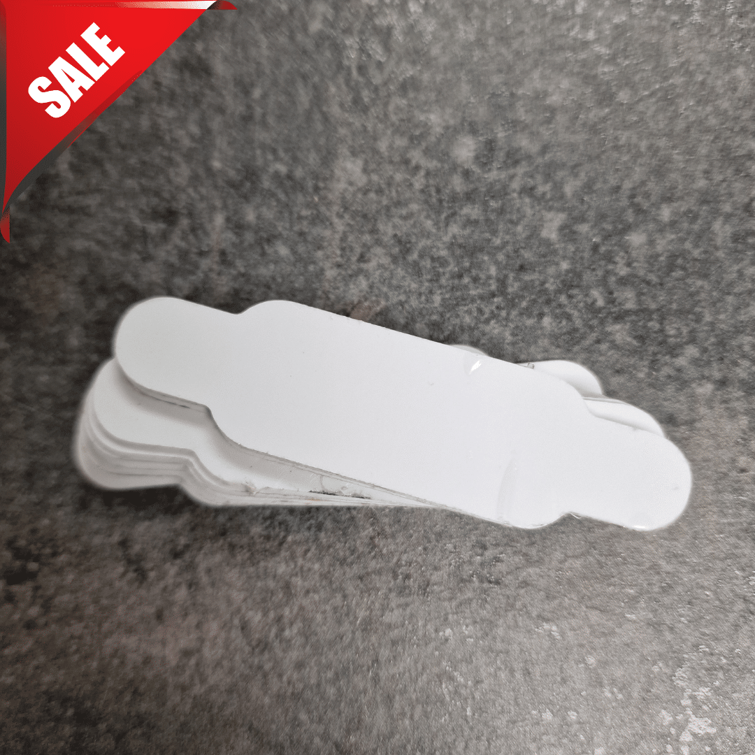 Rail Sign small (70x18mm) - White 0.7mm, Nicked, Pack of 14