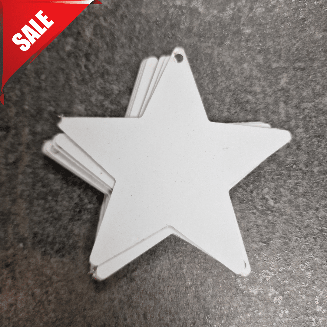 Star Shape Large - White 0.5mm, Nicked, Pack of 11