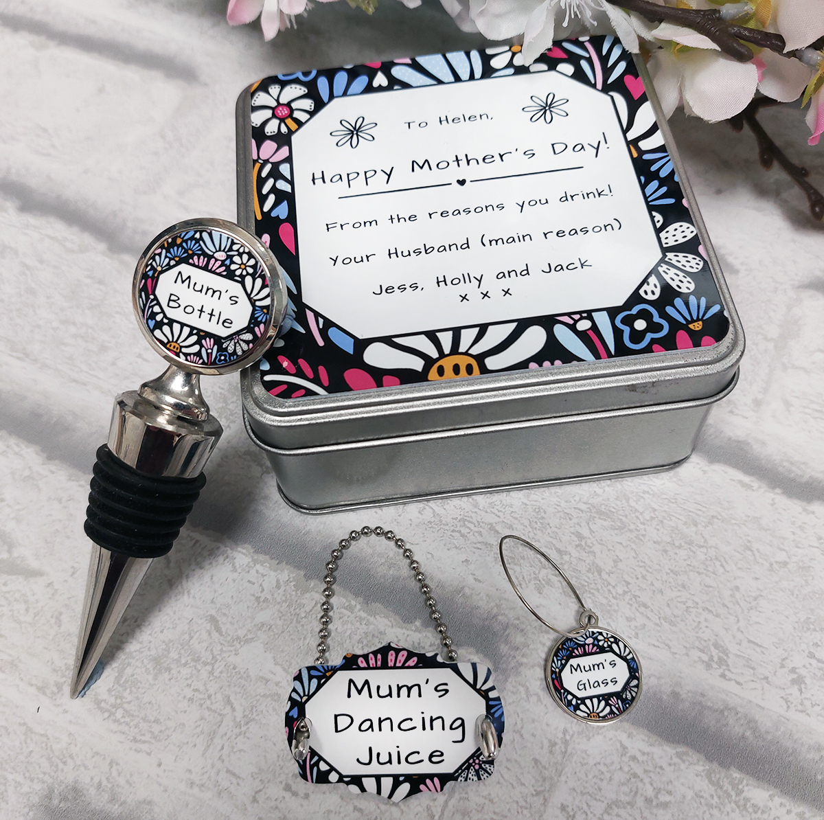 Overstocked clearance Wine Glass Charm with 18mm White 0.5mm insert, pack of 5 (limited packs) - 40% OFF - Image 4