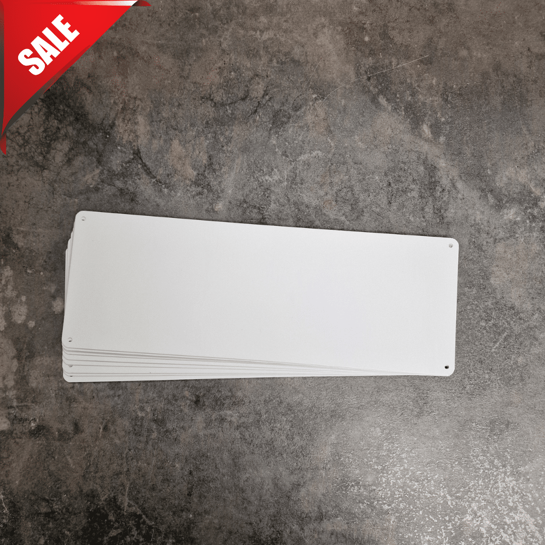 Overstocked clearance Giant Door Plaque 283x100mm White - Ultra Gloss 0.5mm, pack of 10 (limited packs) - 66% OFF