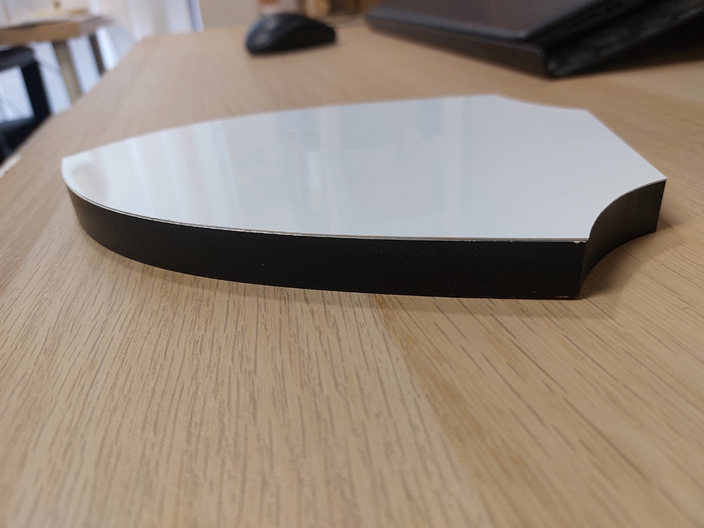 Custom Cut - A5 & A4 approx - 'MDF plaque style' Wedge Shield - Image 7