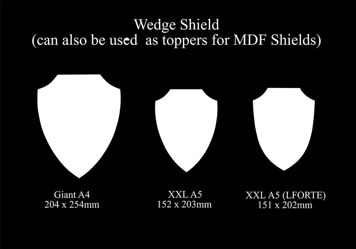 Custom Cut - A5 & A4 approx - 'MDF plaque style' Wedge Shield